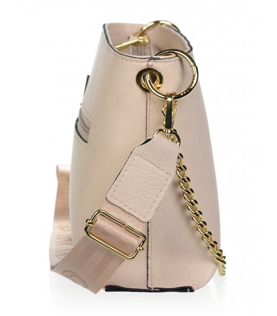 Tan Purse With Gold Chain Handle